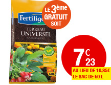 Terreau universel fertiligène à 7,23 €